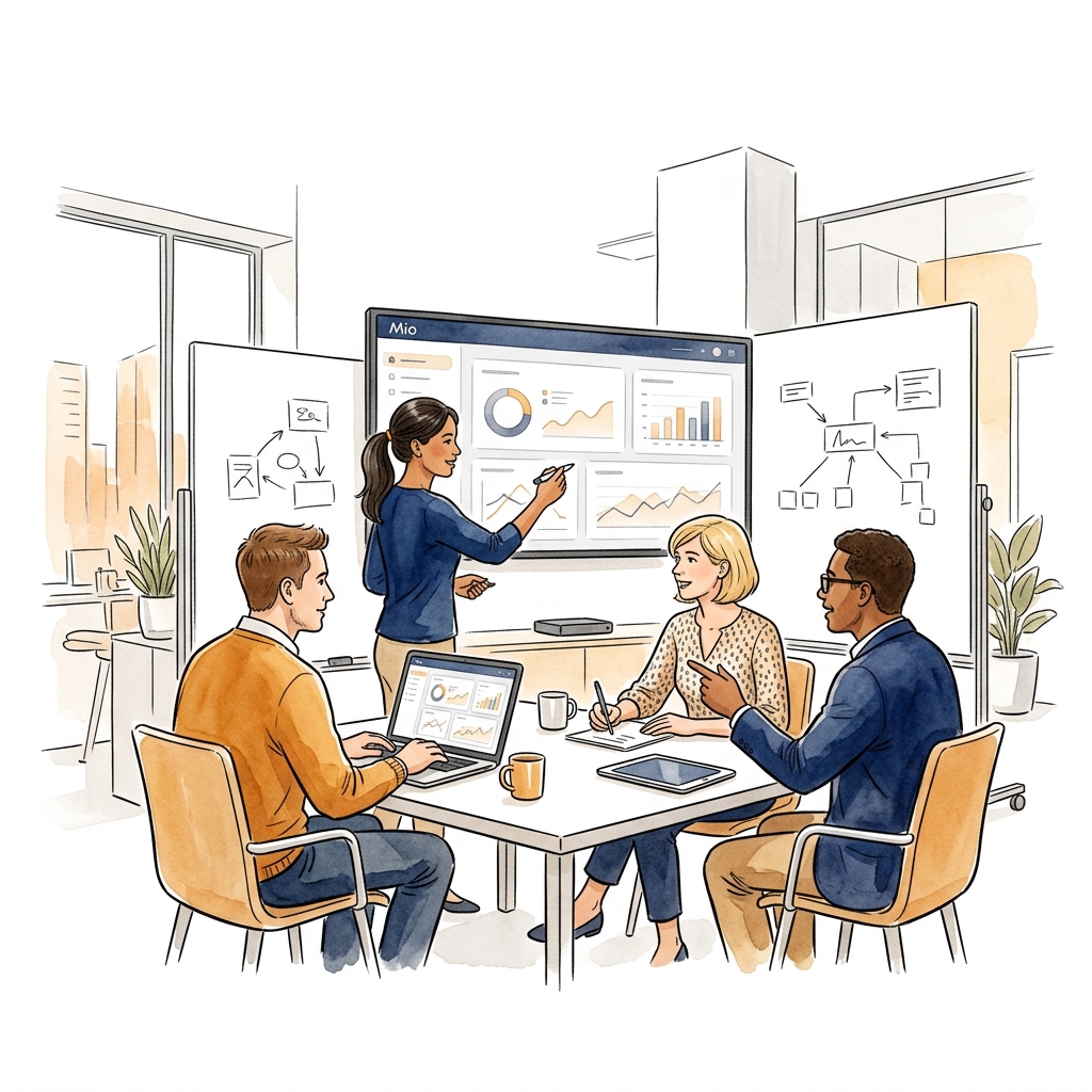 Mio team collaborating on digital solutions